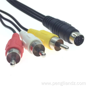 Din 7Pin To RCA Audio AV Cable